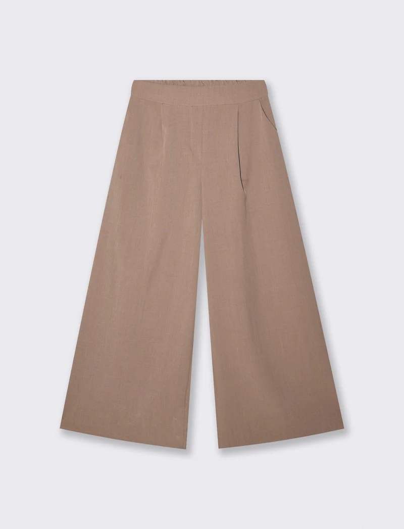 Pantalone over con pieghe ed elastico - Grigio fango