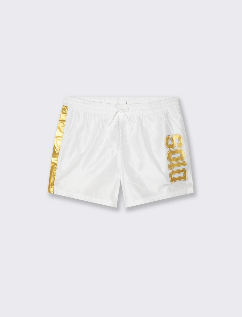 Costume mare D10S con stampa e laccio - Bianco