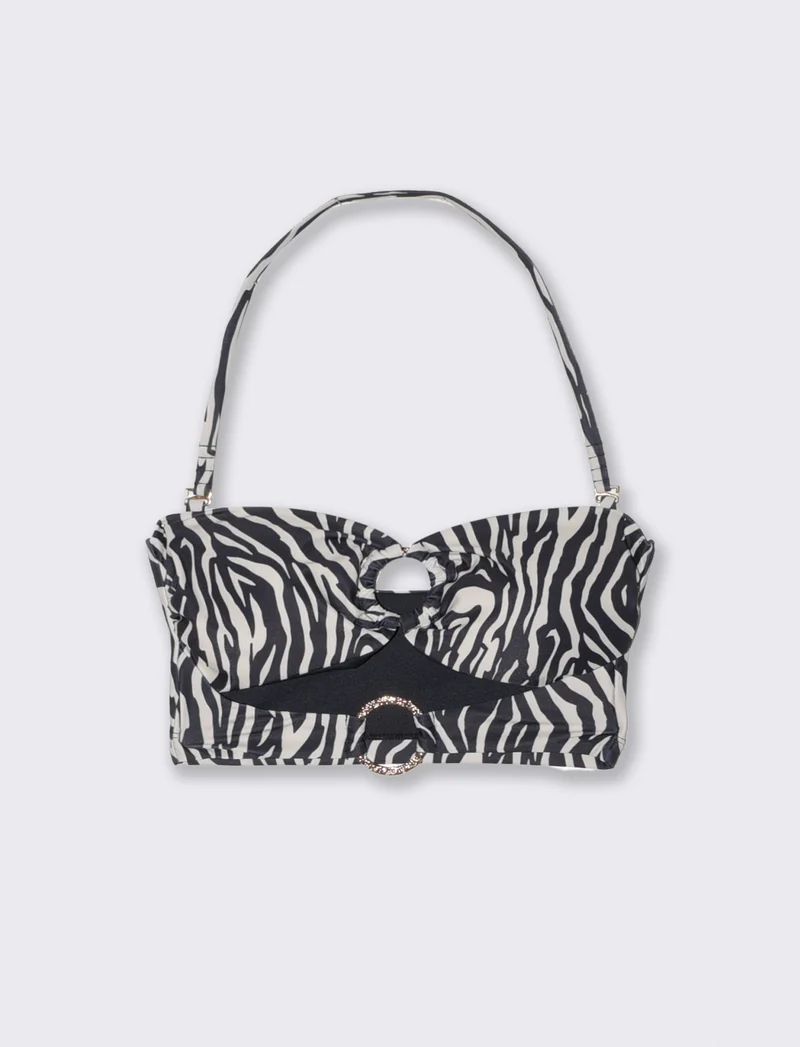 Top a fascia mare con anelli per donne - Zebrato