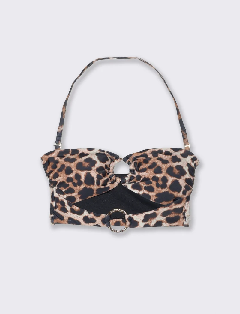 Top a fascia mare con anelli per donne - Leopardato