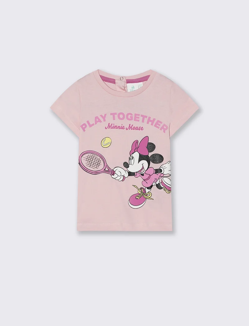 Maglietta sportiva Minnie con stampa tennis - Rosa