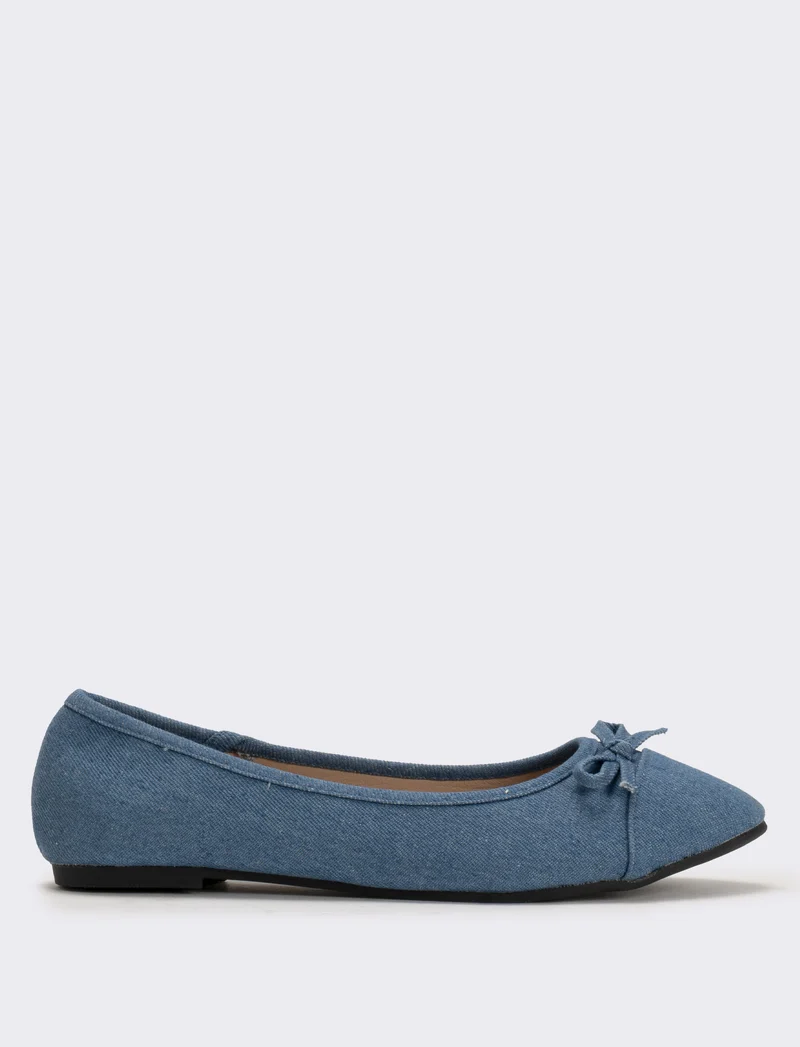 Ballerina in denim con fiocco - Denim