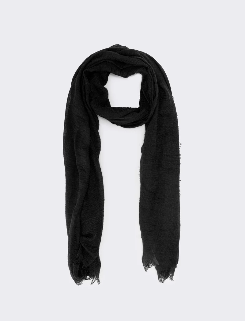Foulard donna garzato eleganza e comfort - Nero