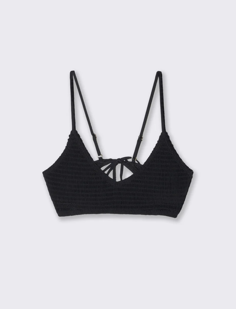 Brassiere mare punto smoke per donne - Nero