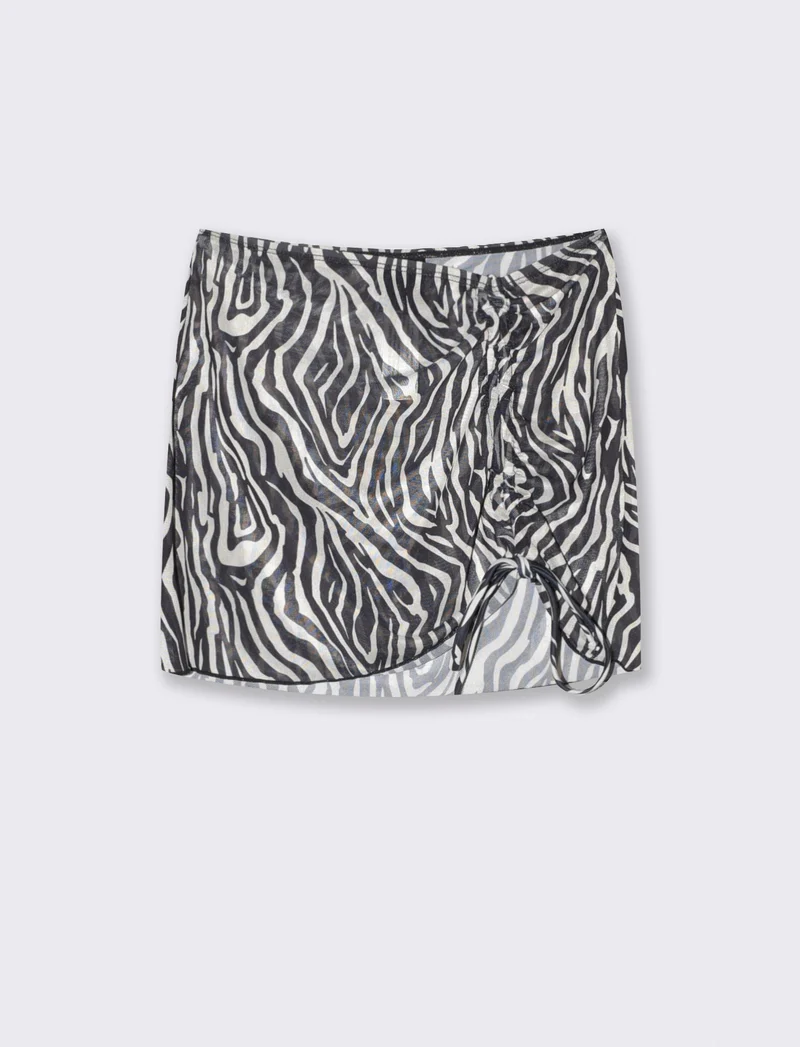 Gonna copricostume in microrete elegante - Zebrato
