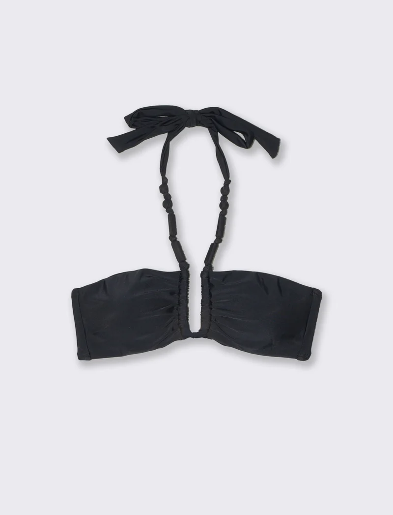 Reggiseno fascia mare con accessori chic - Nero