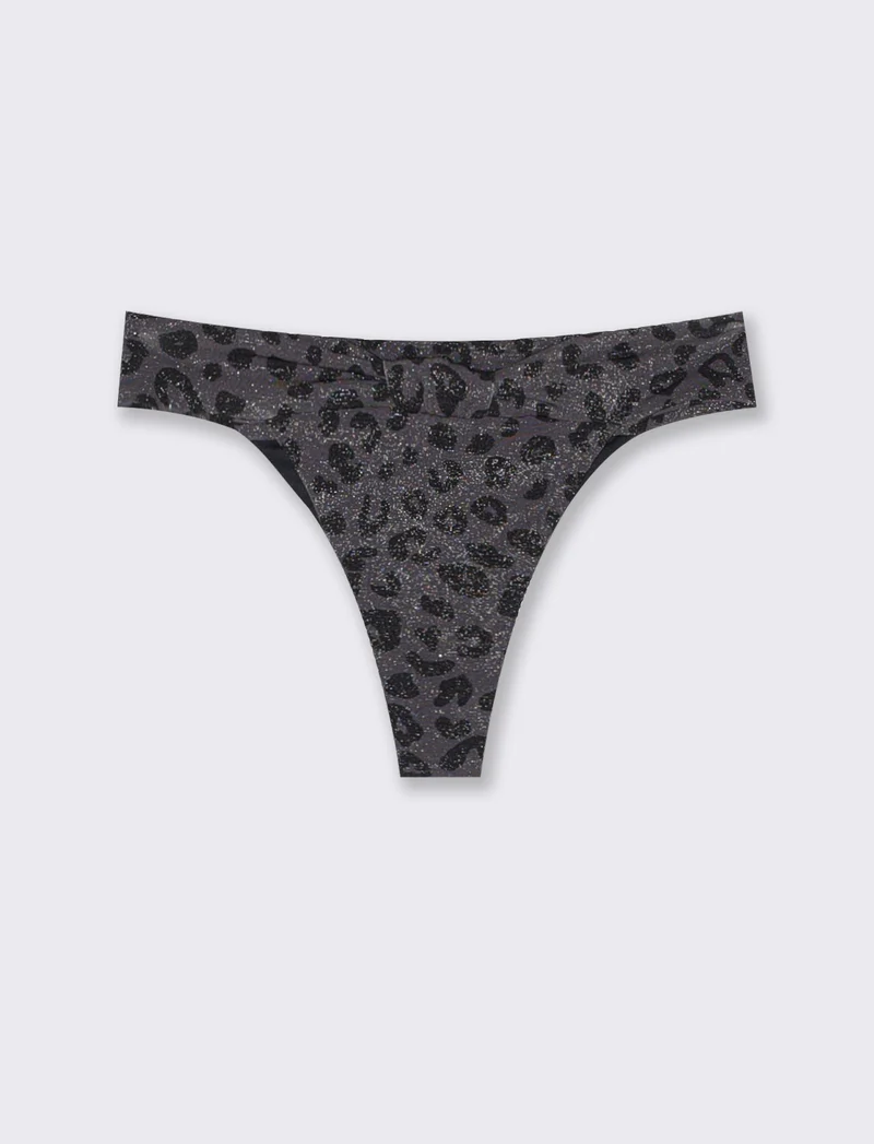 Slip mare con nodo in lurex - Nero