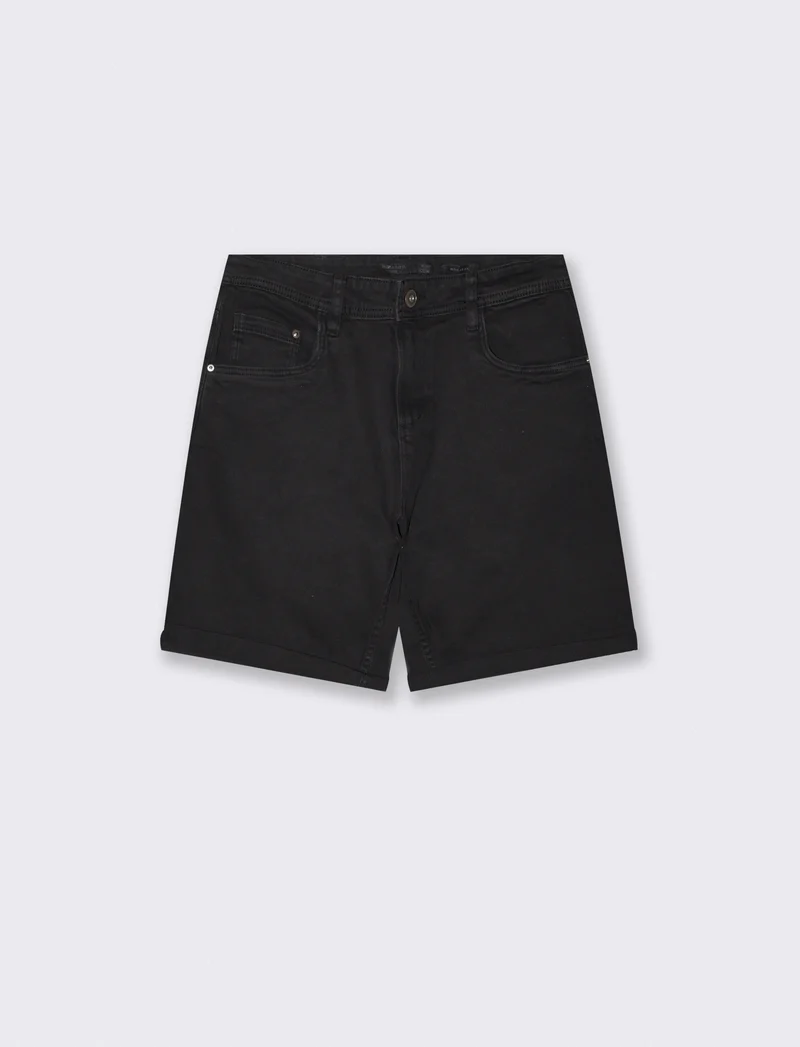 Bermuda Jeans Regular Fit in 5 Colori - Nero