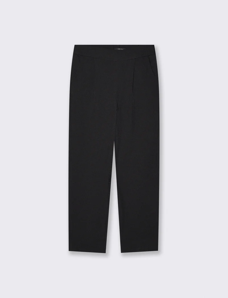 Pantalone Comodo con Elastico Retro - Nero