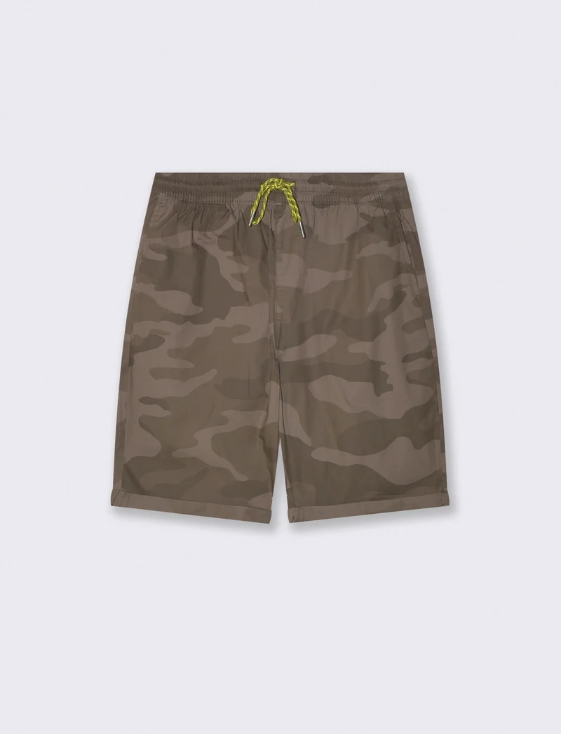 Bermuda Jogger Camouflage Regular Fit - Verde mimetico