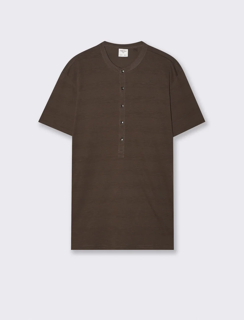 T-SHIRT SERAFINO IN JACQUARD STRUTTURATO - Moro