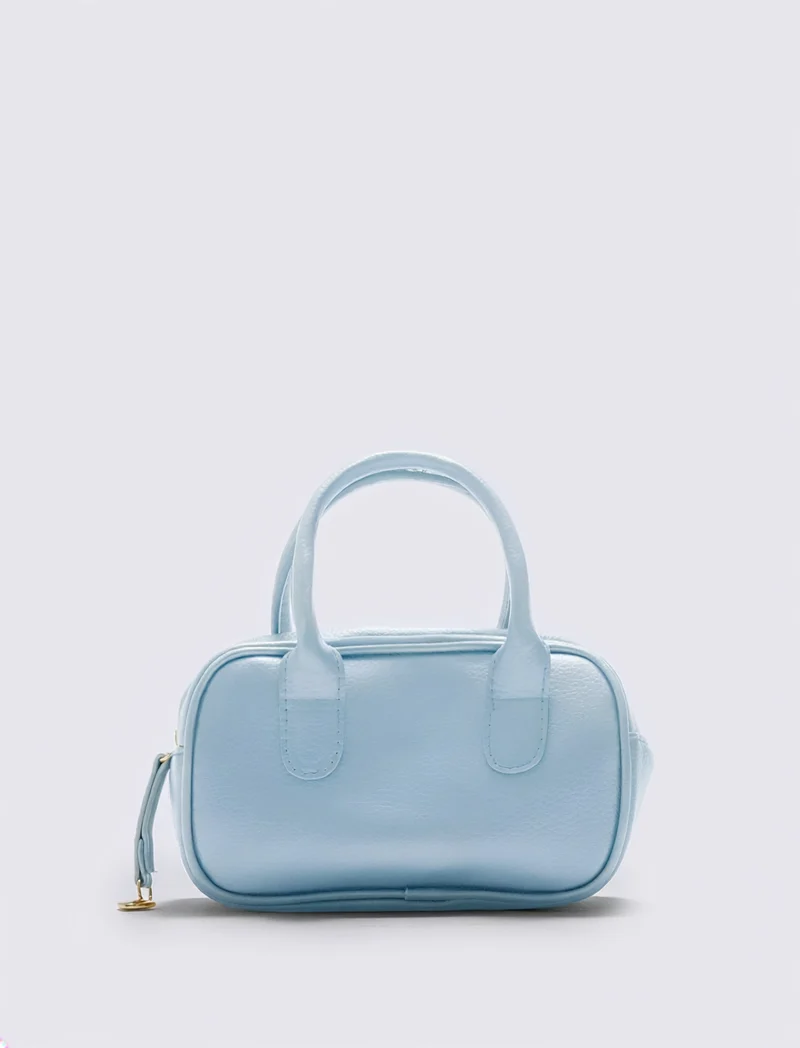 Bauletto rettangolare con manici per bambina - Azzurro