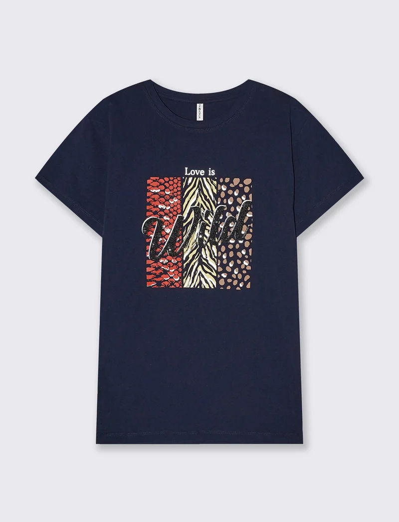 T-Shirt Donna Girocollo con Stampa Regular - var 3