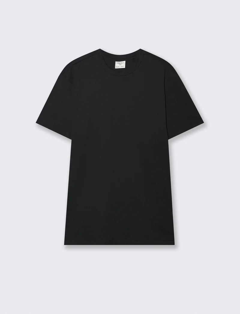 T-shirt girocollo cotone premium maniche corte - Nero