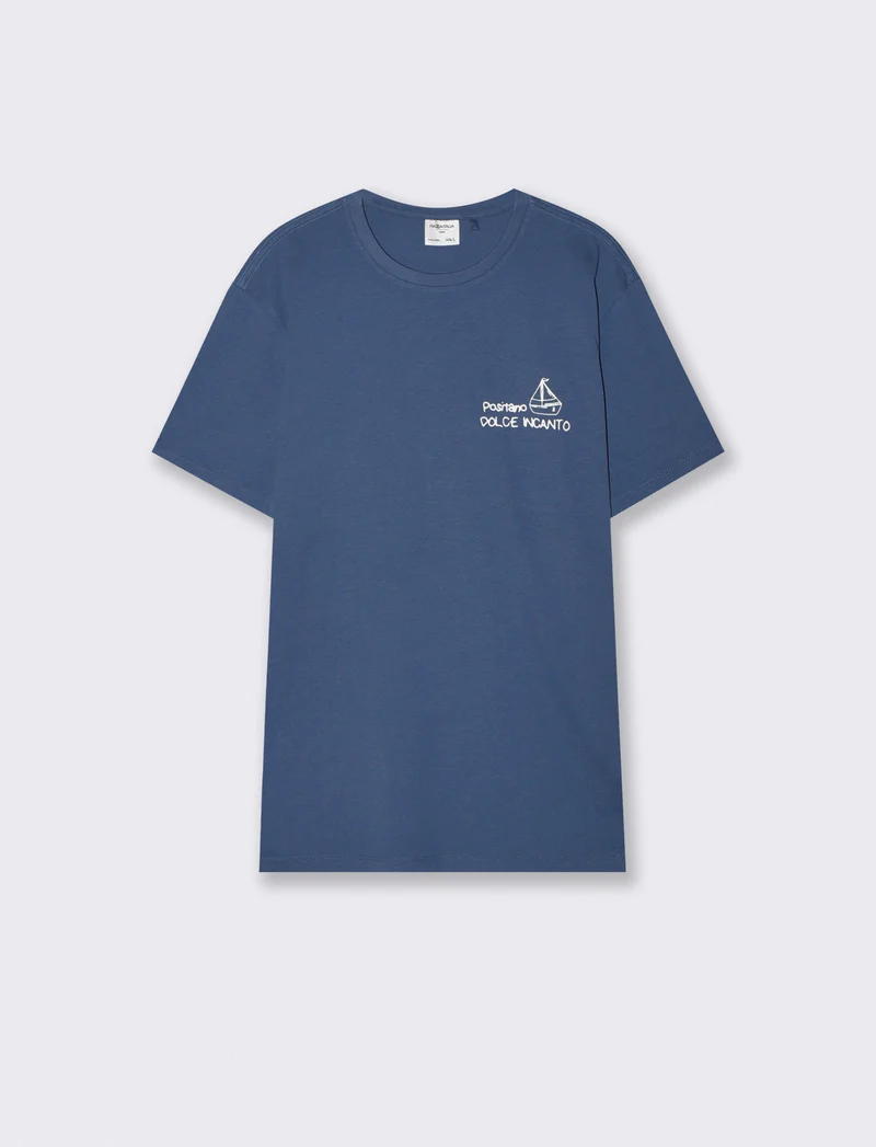 T-shirt girocollo con stampa spray effetto - Avion