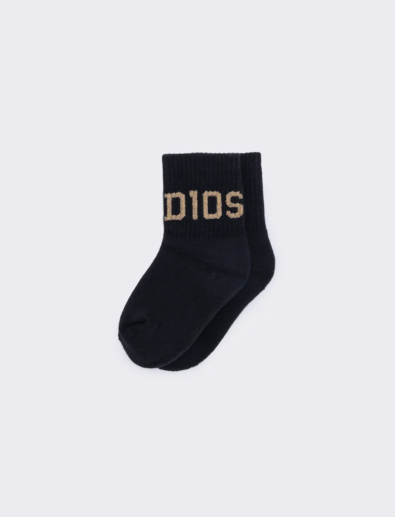 Calzini tennis D10's per bambini - Nero giallo