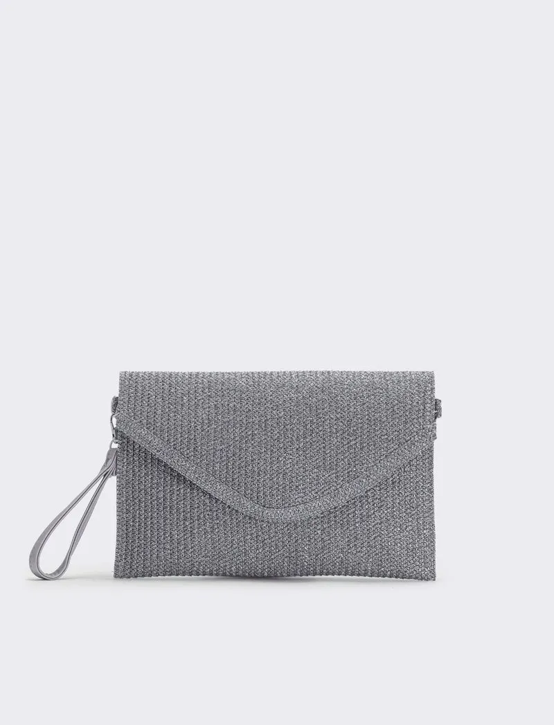 Borsa a lettera lurex - Argento