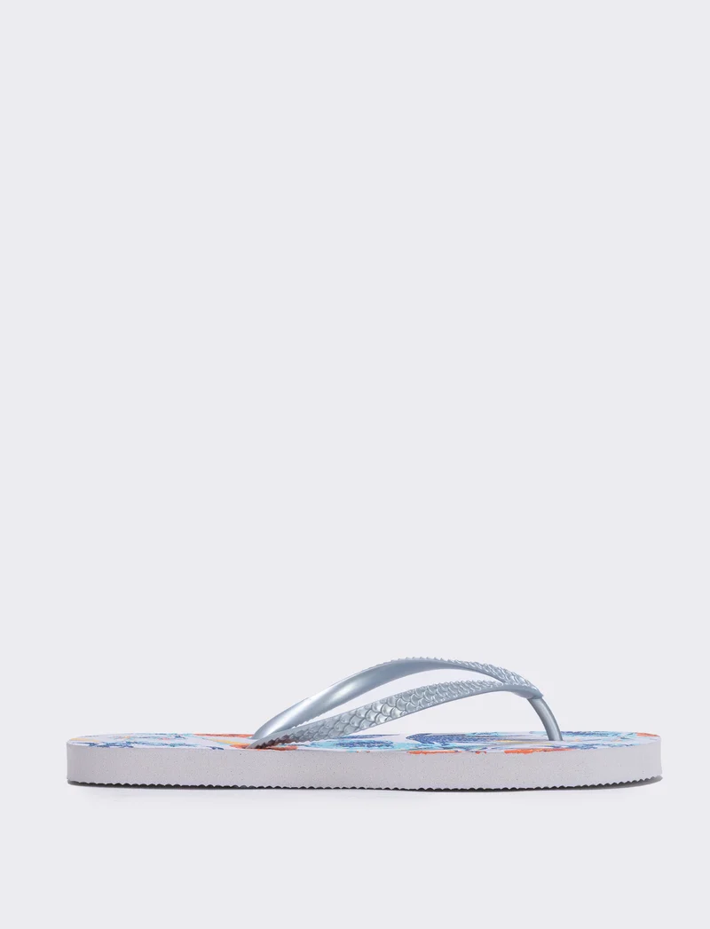 Infradito floreali in PVC - Argento
