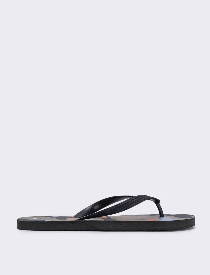 Infradito mimetico in PVC nero uomo - Nero