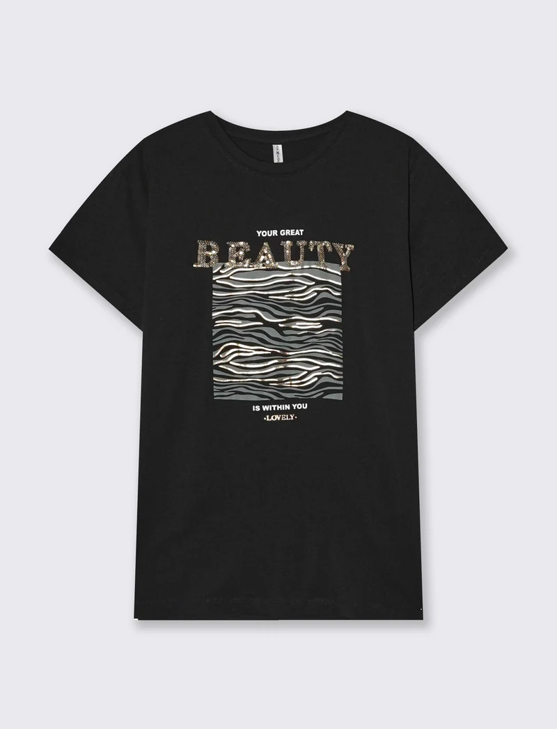 T-Shirt Donna Girocollo con Stampa Regular - var 2