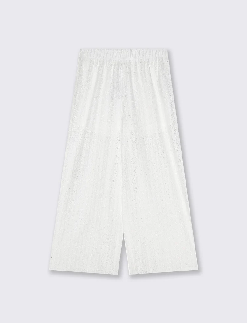 Pantalone Lungo Foderato con Coulisse - Bianco