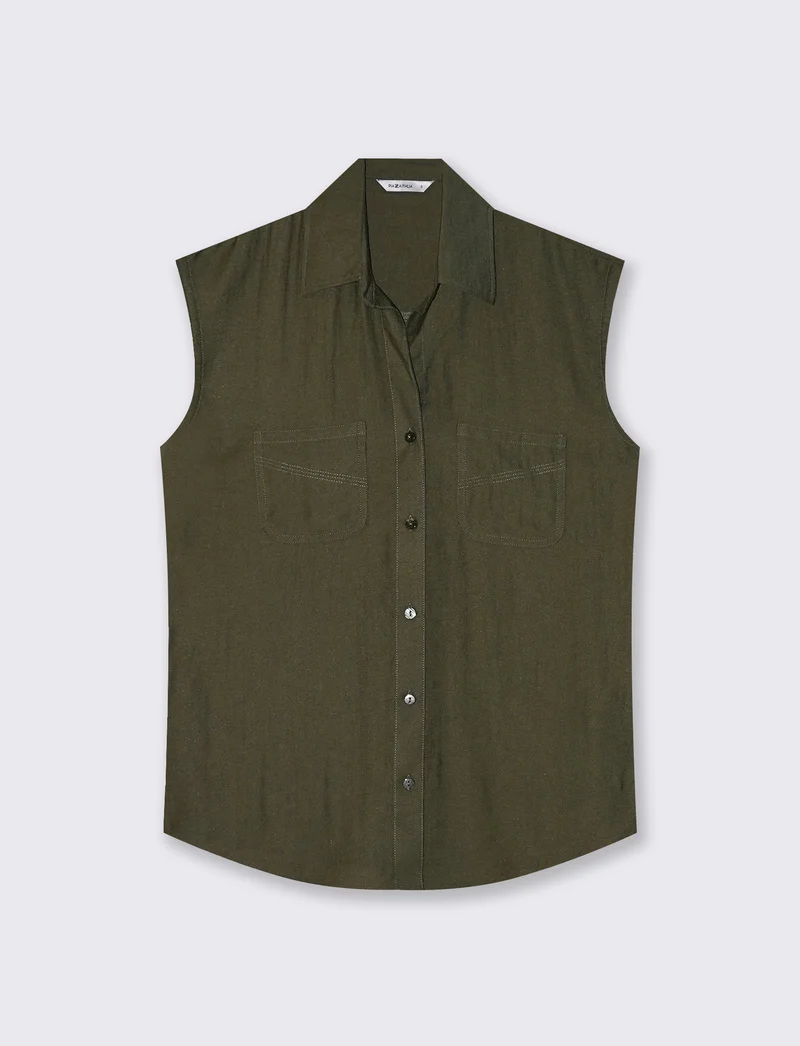 Camicia Giromanica con Tasche a Toppa - Kaky 1