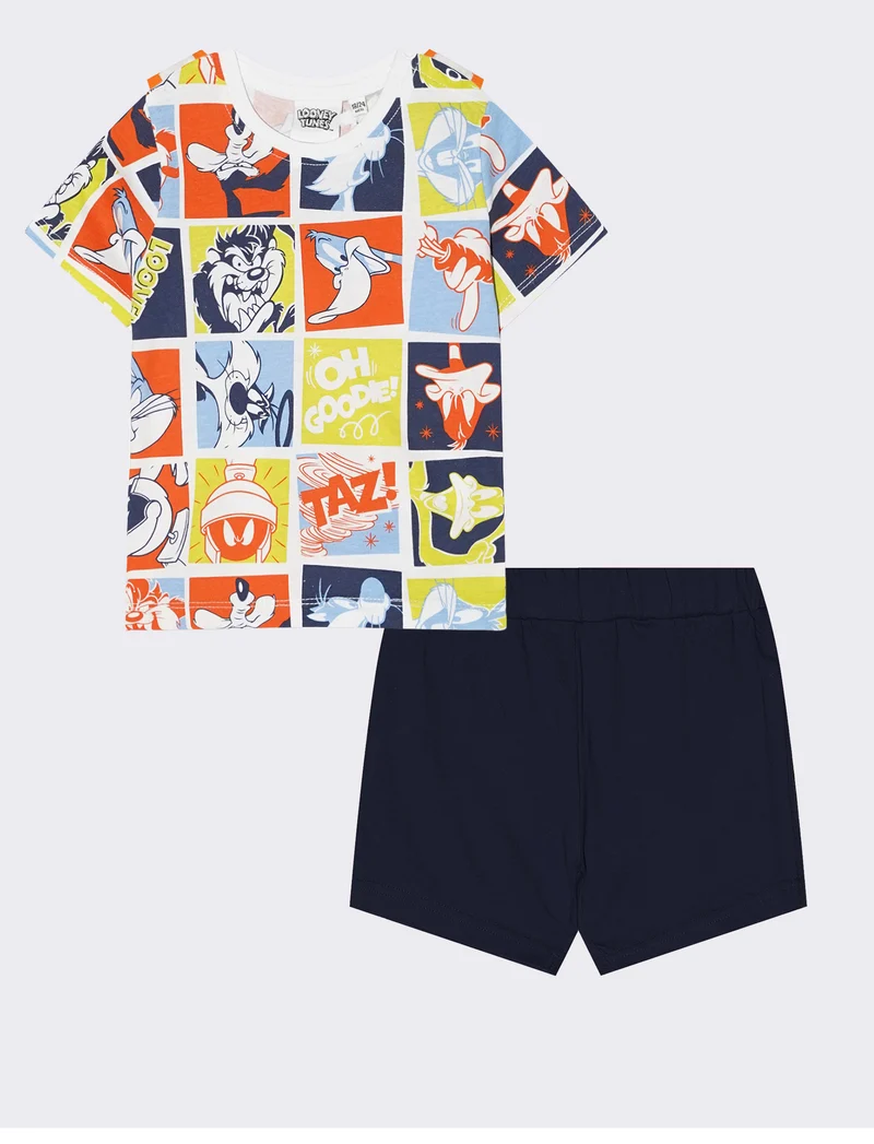 Set Looney Tunes due pezzi: maglietta e pantaloncini - Blu