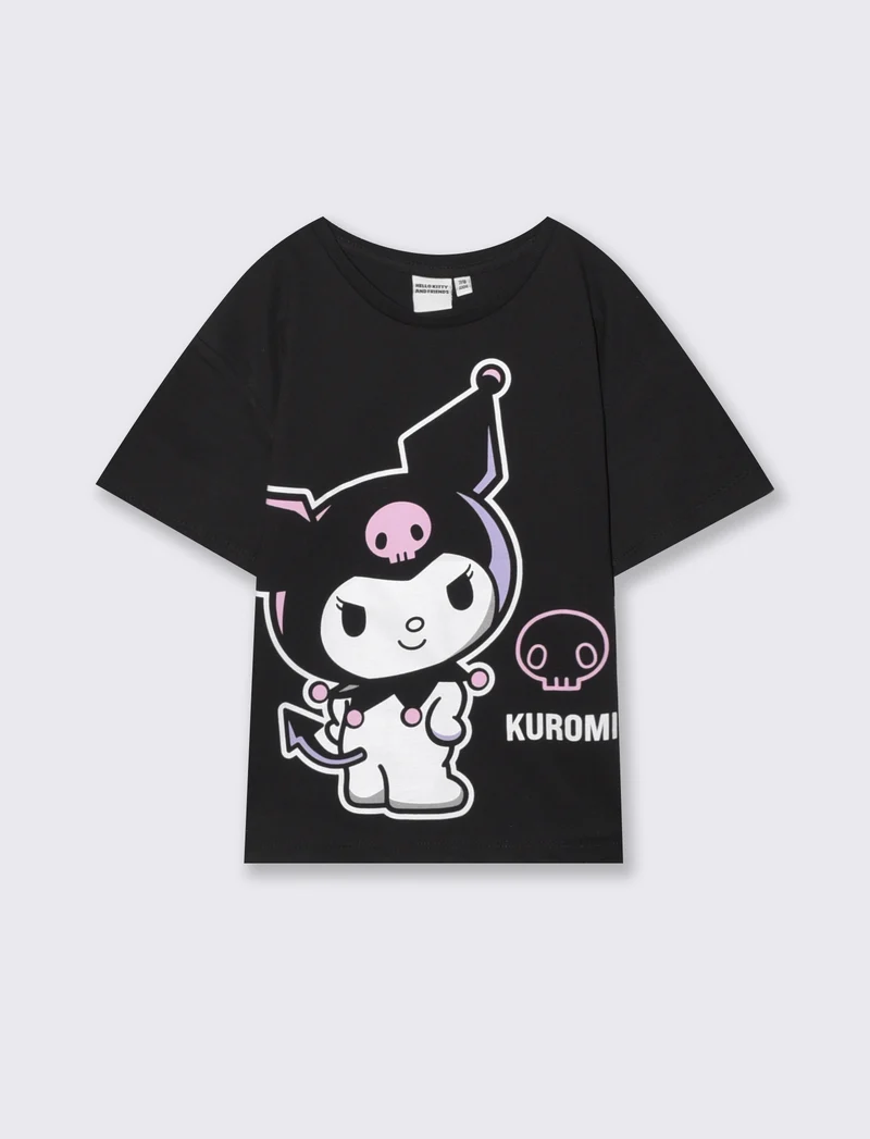 T-shirt mezza manica Hello Kitty e amici - Nero
