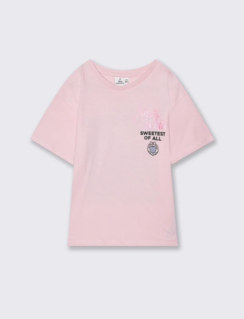 T-shirt Biancaneve in cotone fresco - Rosa