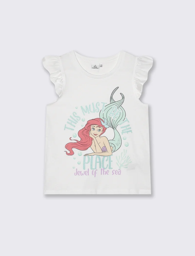 T-shirt Disney Ariel in cotone colorata - Bianco