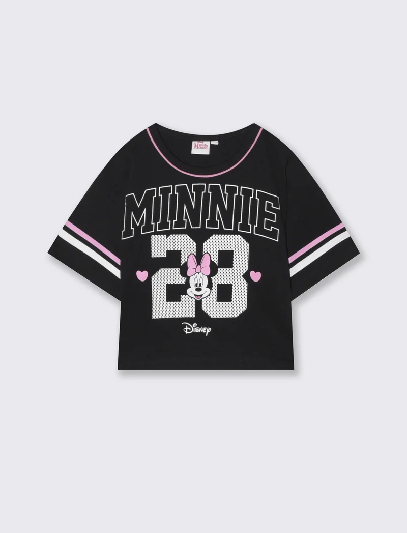 T-shirt sportiva Minnie in cotone dinamico - Nero