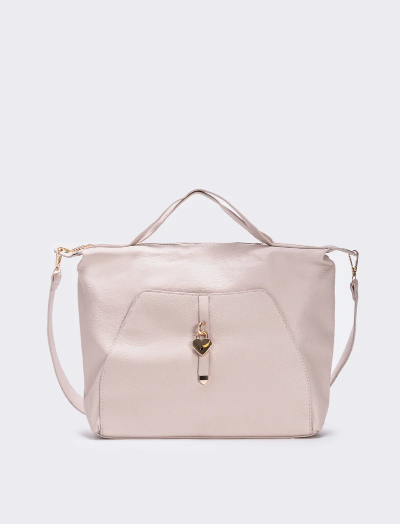 Borsa catenaccio a cuore - Beige