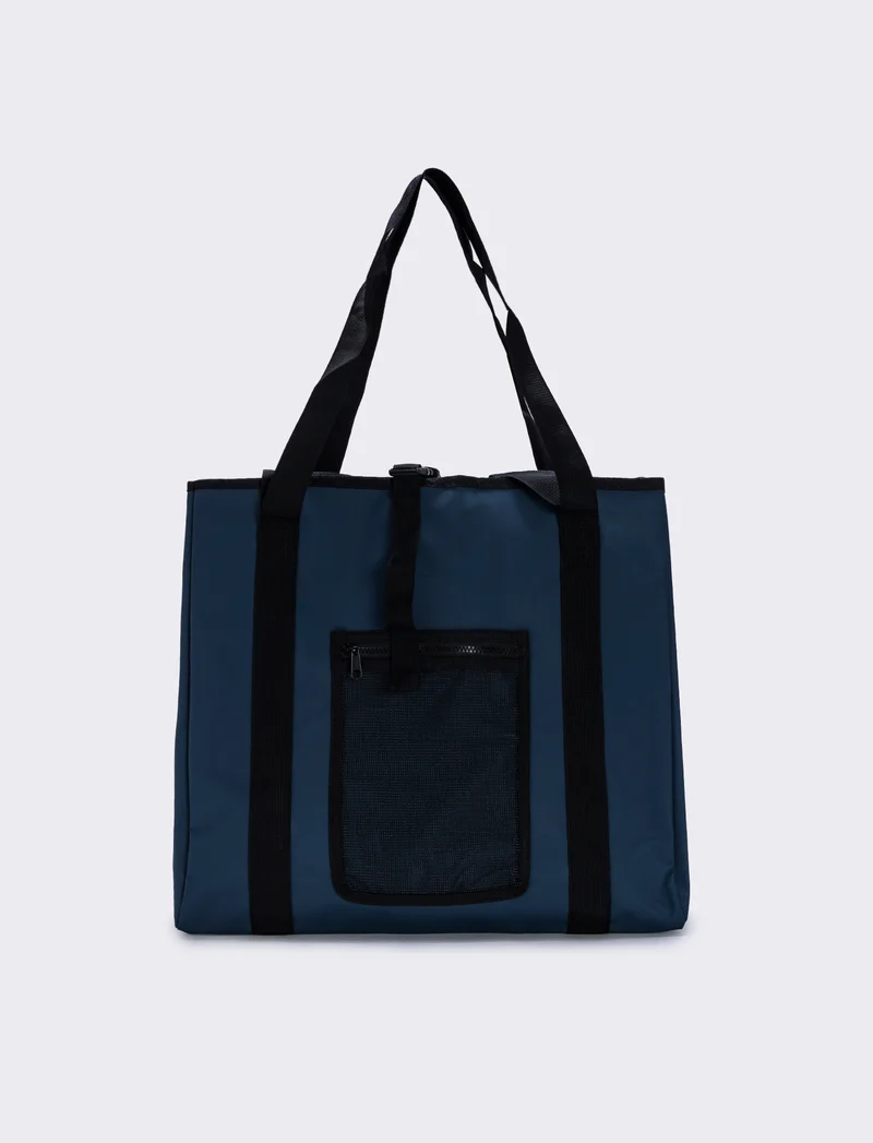 Borsone gommato con tasche uomo - Blu navy