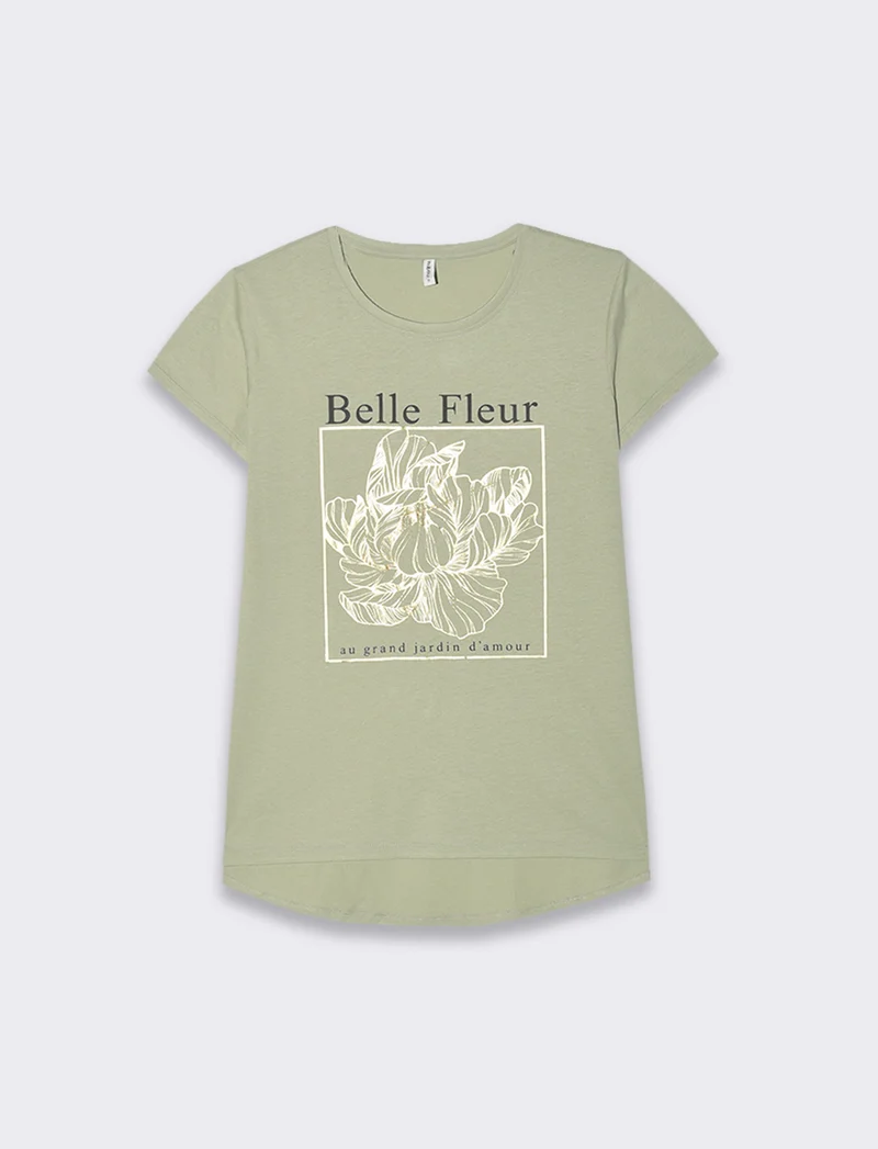 T-shirt floreale per donne eleganti - Verdino