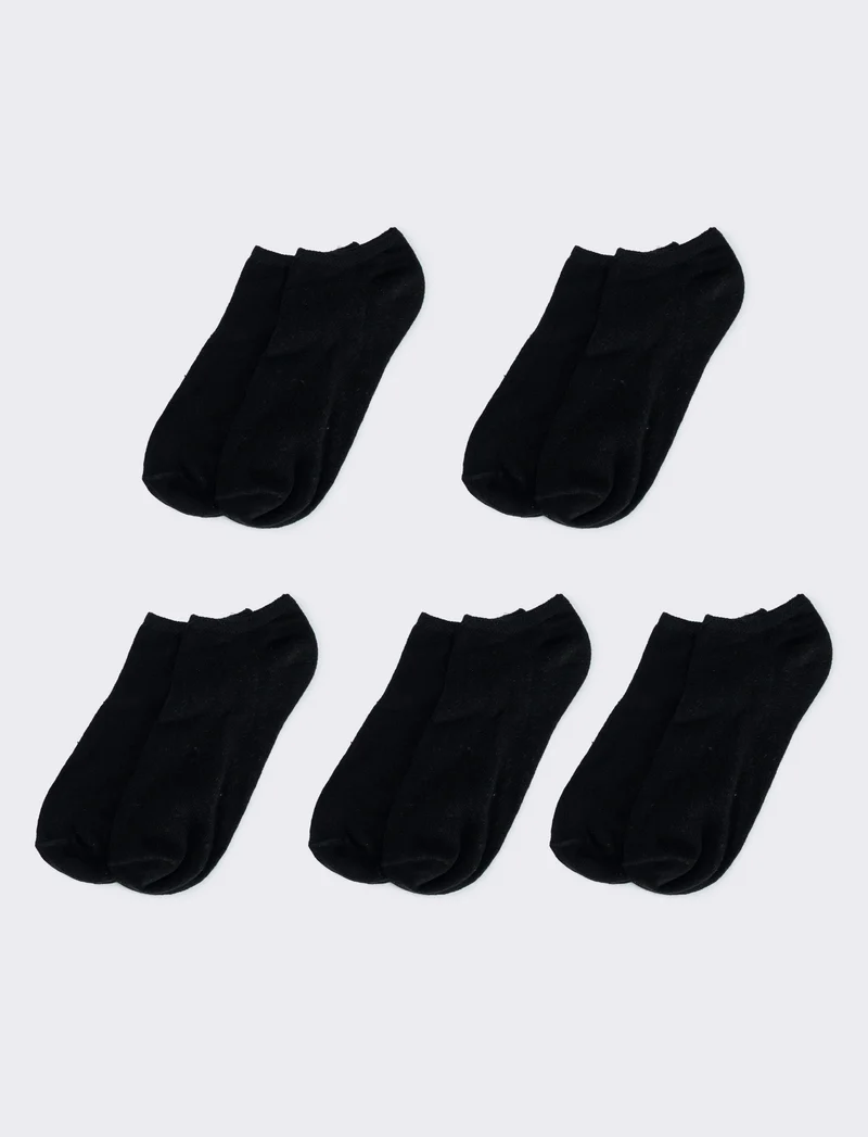 Set di 5 paia di calzini corti - Nero