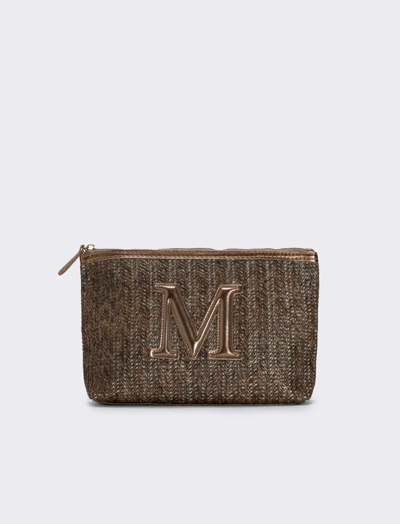 Pochette effetto paglia con lettera - Var 5