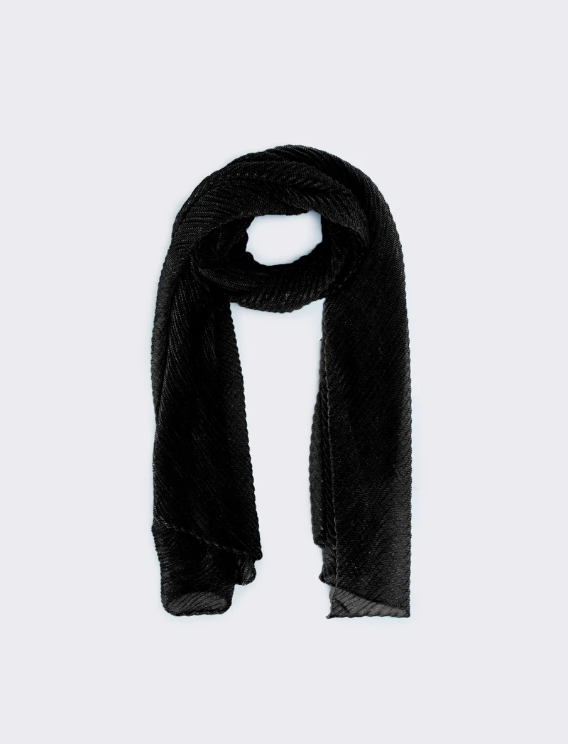 Foulard plissettato metallizzato - Nero