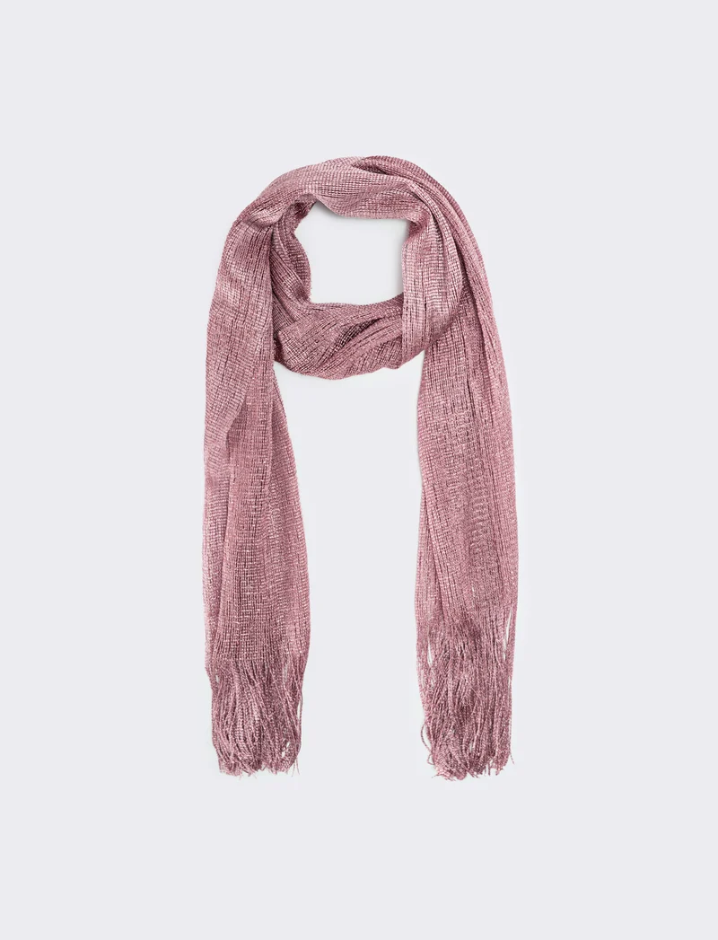 Foulard a rete con lurex per donne - Rosa
