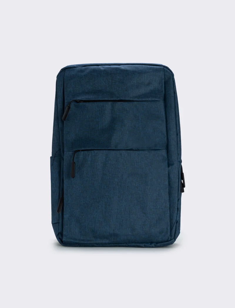 Zaino uomo basic in nylon con zip - Blu