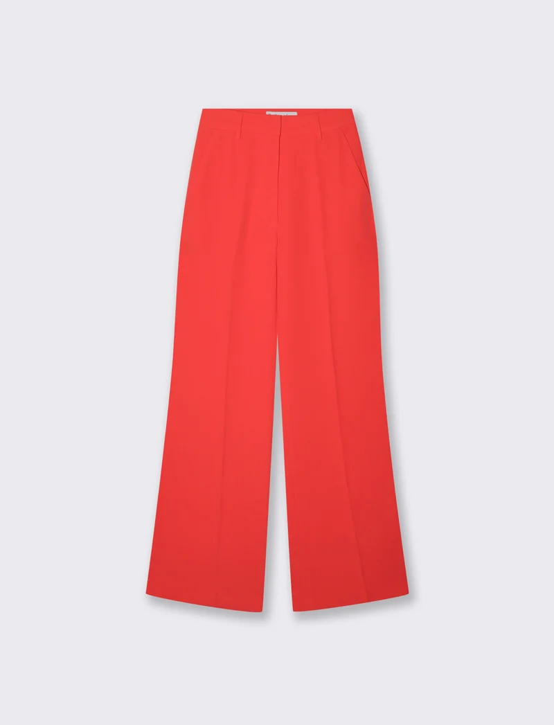 Pantalone a vita alta con gamba larga - Aragosta