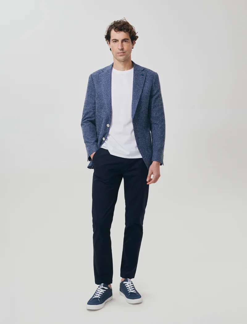 Blazer decostruito in tessuto strutturato - Blu