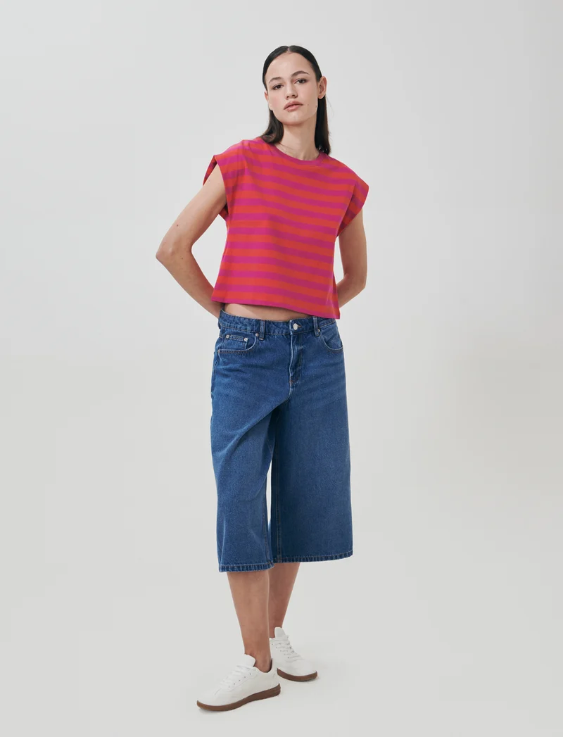T-shirt in cotone girocollo manica a T - var 2