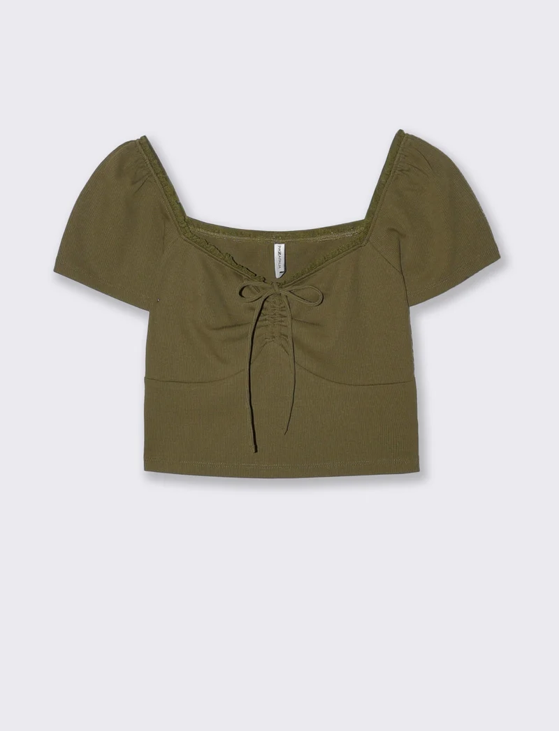 Top arricciato con manica corta slim - Kaky 1
