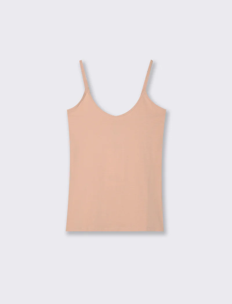 Canotta basic con spalline sottili - Rosa antico