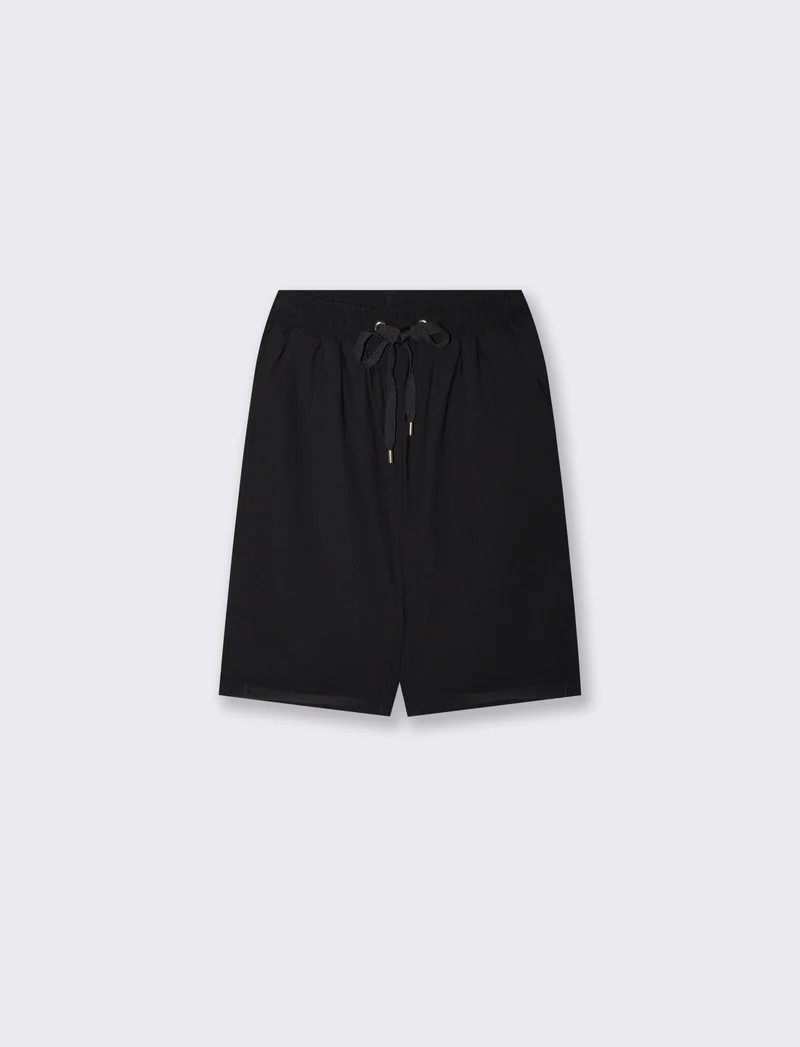 Bermuda con coulisse ed elastico - Nero