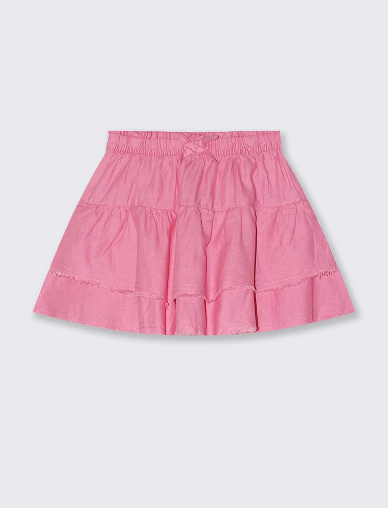 Gonna in misto lino con pantaloncino interno - Rosa big bubble