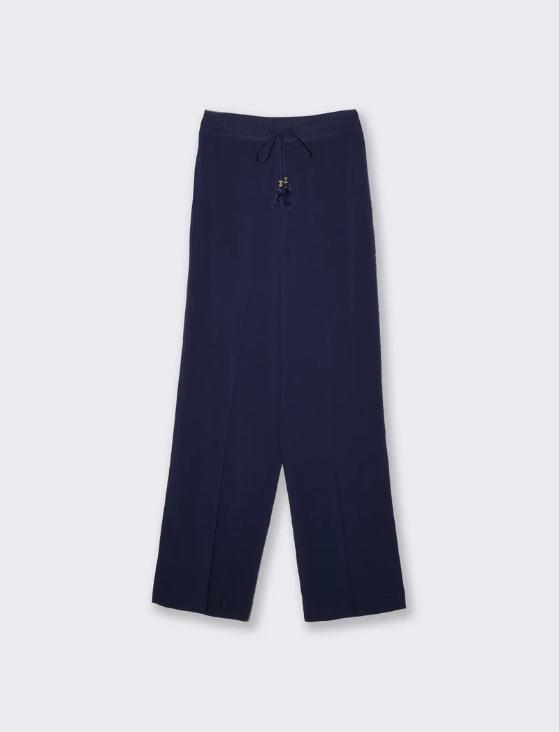 Pantaloni elasticizzati con coulisse vita - Blu