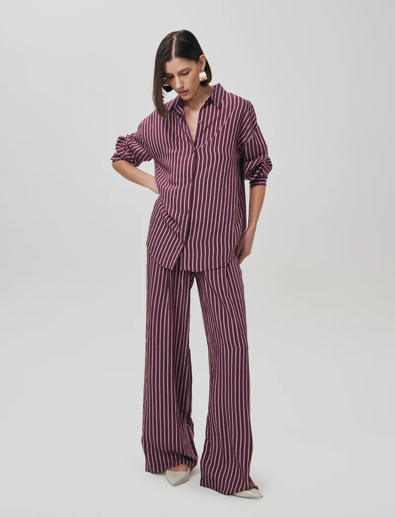 Camicia Oversize a Righe Verticali Women - var 2