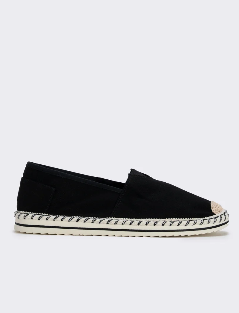Espradillas in tela da uomo, due colori - Nero
