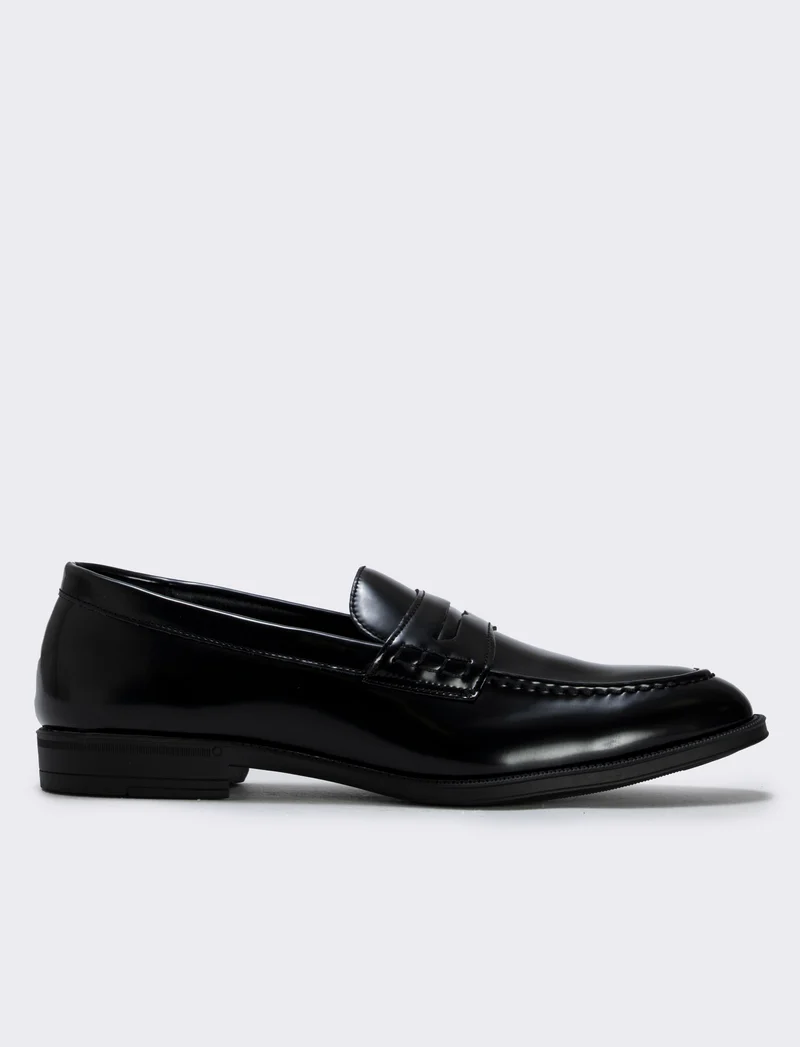 Mocassino in vernice poliuretano nero uomo - Nero